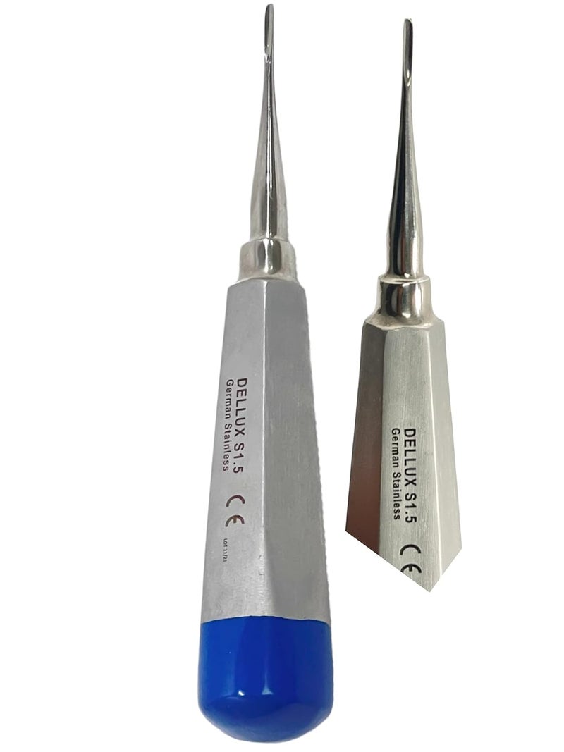 artlab -Dental Luxating Elevator Dental Root Elevators Straight Curved Tip-Periotome Luxating Elevator Apical Root Dental Elavators Extracting Extraction (Elevator STR 1.5MM Blue) - Image 3